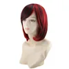 WoodFestival black red short wig natural hair straight wigs with bangs omber synthetic fiber hair daily wear women3150583