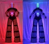 Costume LED lampeggiante RGB / Trampoli LED Walker / Tute leggere / Tute robot LED / Robot Kryoman / robot david guetta con casco