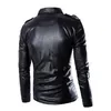 Männer Jacken Männer Mode PU Leder Jacke Frühling Herbst Britischen Stil Motorrad Männlichen Mantel Schwarz Braun M-3XL