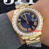Luksusowy 18K Gold Prezydent Daine Date Geneva Mężczyźni Diamond Diamond Dial Vezel Automatyczne Role na nadgarstek Męski Zegarek Męski Zegarki Zegarki Zegarki
