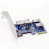 Freeshipping PCI-e Express 1X에서 4 포트 PCIE 16X 배율 허브 라이저 어댑터 카드 (1.96ft USB 3.0 케이블 포함)