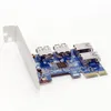 Freeshipping PCI-E Express 1x do 4 Port PCie 16X Hub Multiplier Adapter Card W / 1.96FT USB 3.0 Kabel