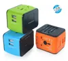 Reseadapter med 2 USB 2400MA Universal Adapter World Travel Adapter Allt i en AC Power Adapter Converter switch socket dhl gratis