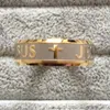 Grande qualit￩ grande taille 8 mm 316l en acier titane 18k en argent en or plaqu￩ J￩sus Cross Letter Bible Bang Band Ring Men Women273n
