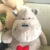 Dorimytrader Lovely Soft Giant Animal Hippo Plush Toy Big Stuffed Cute Cartoon Hippos Fylld kudde Kids Dock Gift 20Inch 50cm DY61503