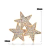 Pentagram Pentagram Broche Sjaal Pins Glanzend Kristal Strass Vijfpuntige Ster Broche Voor Vrouwen Meisje Gift Bruiloft Bruid Broches Sieraden 18K