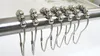 Calabash with ball Stainless steel Chrome Plated Shower Bath Bathroom Living romm Curtain Rings Clip Easy Glide Hooks fast shipping