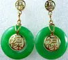 Genuine Dangle 8*21mm drop blue jade Earrings filled gold post e1801