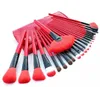 24Pcs red blue purple silver colorfull Makeup Brush Sets Professional Cosmetics Brushes Set Kit + Pouch Bag Case Woman Make Up Tools