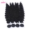 Indian Głębokie Fala Kręcone Dziewiczy Włosy Wyplata Wiązki Nieprzetworzone Surowe Indyjskie Głębokie Kręcone Remy Human Hair Extensions Wefts 3szt Lot Natural Color