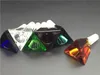 6color coloré 14.4mm Triangle 3D Diamant Tobacco En Verre Bol pour 14mm En Verre Tuyau D'eau En Verre Bong Ashcatcher