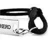 JLN Scritta con incisione personalizzata Be Your Own Hero Bracciale in lega di pelle scamosciata con barra lunga5988345