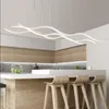 Minimalizm nowoczesna fala wisiorek led light żyrandol aluminiowy wiszący żyrandol oprawy oświetleniowe do jadalni kuchnia pokój bar ac85265v