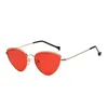 Nuevas gafas de sol con forma de ojo de gato para mujer, gafas de sol de diseñador de marca con forma de corazón reflectante de Metal para mujer, gafas de sol con espejo para hombre UV400