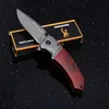 Vendita all'ingrosso Browning F82 Titanium Flipper Coltello pieghevole tattico Flipper Manico in legno Escursionismo all'aperto Caccia Sopravvivenza Strumento EDC Scatola originale