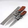 Cool AK47 Folding Gun Knife 440 Stålblad Trähandtag Pocket EDC Verktyg Taktisk Camping Utomhus Överlevnadsknivar med LED-ljus