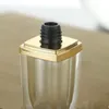 10 ml de alta qualidade de luxo unha polonês acrílico garrafas com escova 10cc quadrado garrafa de ouro para unha polonês recipiente de óleo essencial F20171160