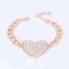 Frauen romantische Herzliebe Kristall Statement Chokers Ecklace Ohrringe Armbandringe Set f￼r Braut Gold Farbe Hochzeitskleid Jewelr248d