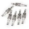 Free Ship 100Pcs Antique Silver human skeleton Charms Pendant For Jewelry Findings 39x10mm