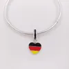 Andy Jewel 925 Silver Beads Germany Heart Flag Pendant Charm Fits European Pandora Style Jewelry Bracelets & Necklace for jewelry making 791545ENMX