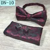 Klassieke Zelf Stropdas en Hanky ​​Manchetknopen Set Zijde Jacquard Geweven Mannen Butterfly Bowtie Pocket Square Zakdoek Pak Bruiloft