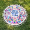 Okrągły ręcznik plażowy Pizza Hamburger z nadrukiem 150cm duży ręcznik kąpielowy Mandala indyjski gobelin ręczniki plażowe koc piknikowy na świeżym powietrzu