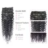 Afro Kinky clipe em extensões 100g 7 pcs 4b 4c virgin clipe grosso em cabelo natural de extensão