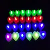 Led thee kaarsen lamp kleurrijke shell hart valentines kaars romantisch rood groen blauw kleurrijke lichte vakantie decoratie