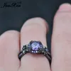 Victoria Wieck Retro Jewelry 10kt Black Gold rempli Amethyst Simulate Diamond Gemstones Engagement de mariage Women Band Round Ring 205n