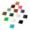 10st Blandade fina carvings Natursten Square Pyramid Cab Cabochons Opal Rose Quartz Tiger Eye Turkos Obsidian Gemstone Pärlor 12 * 12mm