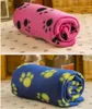 Cute Pet Dog Cat Blanket Paw Prints Soft Warm Fleece Bed Cover pet kennels mat pet sleeping bed pad