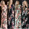 도매 - 새로운 캐주얼 여성 여름 꽃 긴 드레스 높은 허리 여성 긴 소매 파티 드레스 여성 Boho Long Maxi Dress