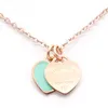 Ontwerp Nieuwe aankomst Merk Hart Liefde Ketting voor Vrouwen Rvs Accessoires Zirkoon groen roze Hart Ketting Voor Vrouwen Jewel2133