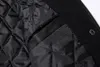 Wholesale- Men big size baseball jacket 6xl 5xl 4xl Leather sleeve Cotton padded Black Autumn Winter1