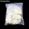 Hela 500st Stiletto Long False Fake Nails Tips Manicure Artificial Nails Salong Half Cover Tips White Clear NaturalBeige 5656829