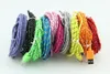Wholesale 1M 2M 3M USB Round Fabric Braided Charger Cable Colorful USB Data Cable For iphone 4 4s 4G ipod touch 100pcs/lot