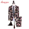 Vente en gros- (Vestes + Pantalons) Hommes Floral Costume De Mode Ensembles Slim Fit Tuxedo Robe De Soirée Costumes Marque Coton Plus La Taille M-5XL Costumes De Mariage F2108