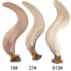 U NAIL TIP Haarextensies Pre -gebonden Keratin Lijm Fusion Hair Extensions Indiase kleurrijke menselijke haarstukken 16quot26quot 01377582