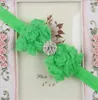 Big Chiffon Rose Bows Shabby Vintage Chic Rosette Hair Bow With CZ Diamond Boutique Hair Bows YH6732447116