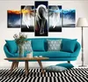 Oil Painting 5 Pieces/set Angel Demons Wing Printed Canvas Anime Room Printing Wall Art Paint Decoration Decorative Craft Picture Home Decor