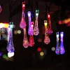 Światło świąteczne 20led LED String Lights Solar Power Bubble Rain Ball String Led Tube Light Xmas Wedding Party Wakacje Decor Oświetlenie Myy