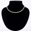 New Women Tennis Crystal Rhinestone Collar Necklace sliver Plated Chain Necklaces & Pendants for girl Wedding Birthday Jewelry gift N062