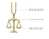 Justice Balance Scales Colar com Pingente Moda Cor Dourada Charme Homens Mulheres Pedra CZ Strass Cristal Hiphop Jóias Liga212s