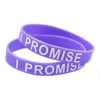 100PCS I PROMISE Silicone Bracelet For Sport or Cancer Printed Motivational Slogan Adult Size 9 Colors