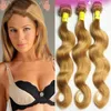 Brasiliansk Virgin Hair Honey Blonde Body Wave Mänskliga Hår 3st / Lot Virgin Brasiliansk Våghår Vävar, Dubbeldragen, Ingen Shedding, TA