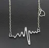 Free ship Fashion short clavicle chain new frequency wave necklace only for your heart WFN389 (with chain) mix order 20 pieces a lot