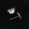 Edell 2017 NY 925 Sterling Silver Earring Mix Emalj Poetic Blooms With Crystal Stud Compatible Women Jewelry Gift 6021