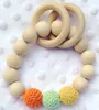 2016 Ins European Style Children Wooden Bracelets Baby Teether Infant Wooden Beads Teethers Beads Handmake Teething Baby Toys A01