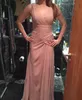 Hoge kwaliteit nieuwe echte foto's Dusty Pink Custom Made Prom Dresses voor Elegante V-hals Ruffle Design Woman Formele Prom-jassen
