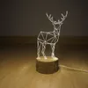 Night Lights Chirstmas Giftwares 3D LED Nightlight Made of Beech Wood Northern European Style Deer Shape indoor and lighting